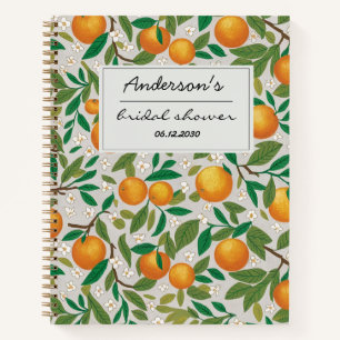 Orangen Zitrusfrüchte Florales Muster Brautdusche  Notizbuch