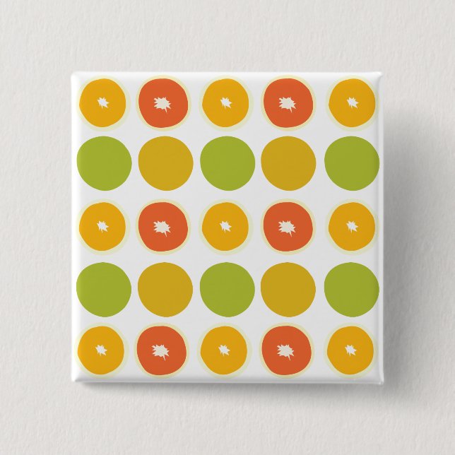 Orangen Zitrusfrüchte Lebensmittel Muster Button (Vorderseite)
