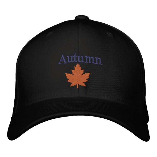 Orangenapfelleaf im Herbst bestickte Hülle Baseballkappe (Vorderseite)