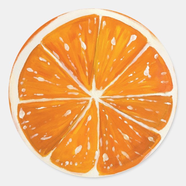 Orangenaufkleber Runder Aufkleber (Vorderseite)
