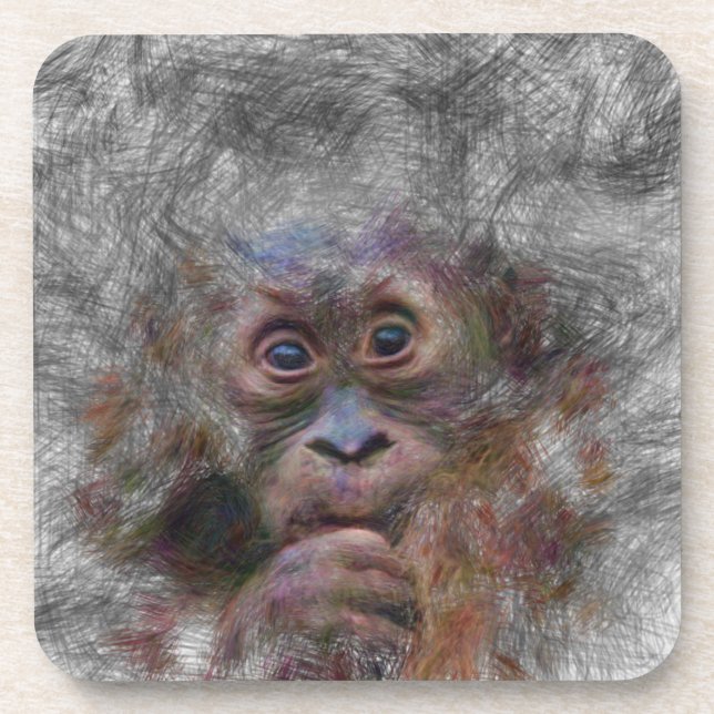 Orangenbaby Getränkeuntersetzer (Vorderseite)