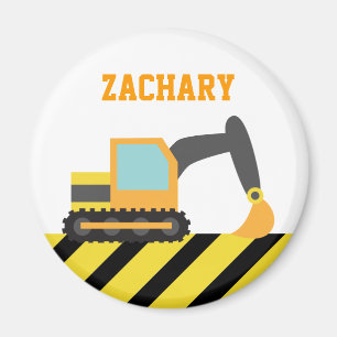 Orangenbagger, Baufahrzeuge, für Kinder Magnet