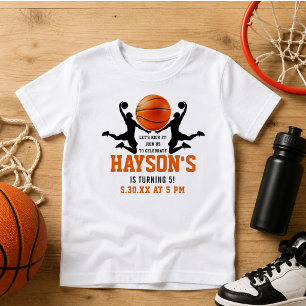 Orangenbasketball Boy 5. Geburtstagsparty Baby T-shirt