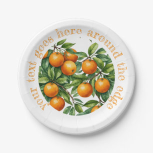 Orangenbaum Grafik Illustration – Benutzerdefinier Pappteller
