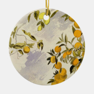 Orangenbäume, 1863 (w/c, Federübergraphit Keramikornament