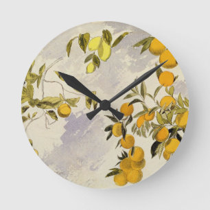 Orangenbäume, 1863 (w/c, Federübergraphit Runde Wanduhr