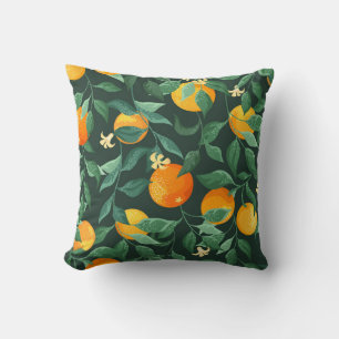 Orangenbäume, Äste mit Blume auf einem grünen Bach Kissen