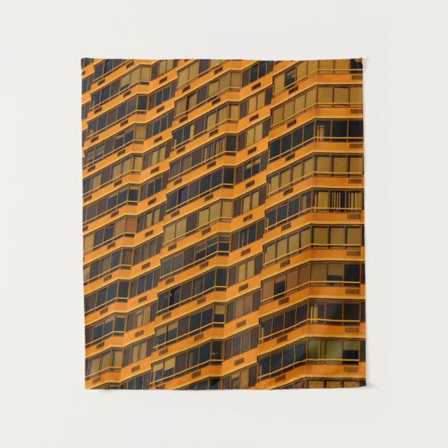 OrangenbetonGebäude Wandteppich (Vorderseite)