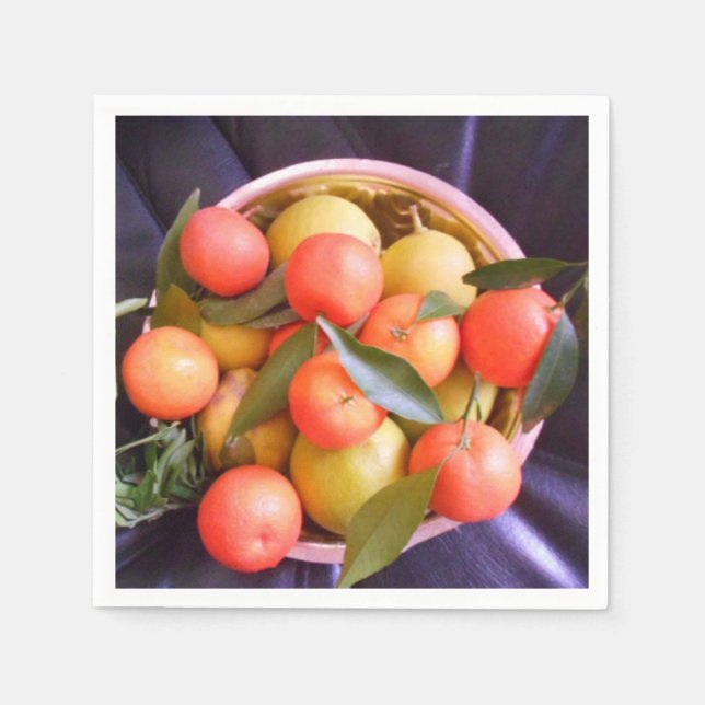 Orangenbild der Obstschale Serviette (Vorderseite)