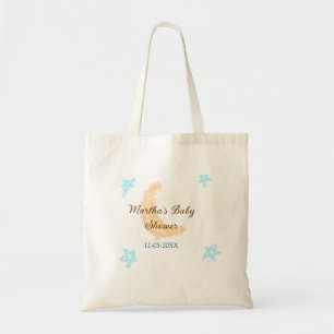 Orangenblaue Sterne Glitzer Babydusche Funkeln Tragetasche