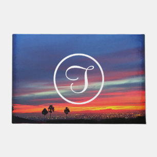 Orangenblaue Wolken Sonnenuntergang Foto kundenspe Fußmatte