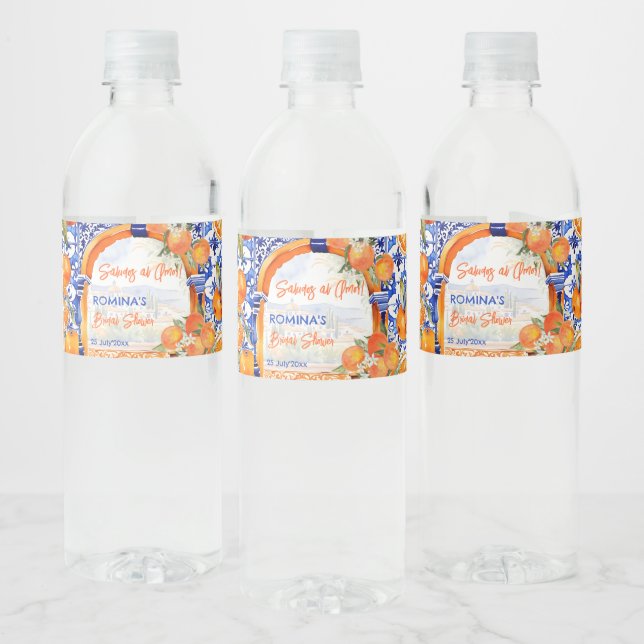 Orangenblaues Azulejo-Talavera-Brautparty (Flaschen)