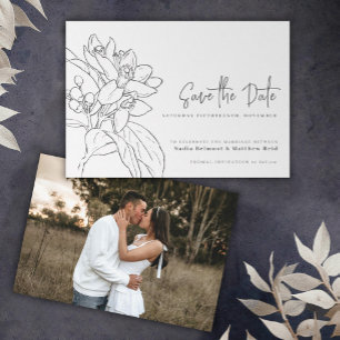Orangenblüte Mono-Foto Hochzeit speichern Sie das  Save The Date