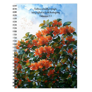 Orangenblüten Bibel-Vers Kunst Gebetsjournal Notizblock