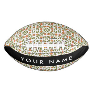 Orangenblüten, Blumenmuster, Boho, Ihr Name Football