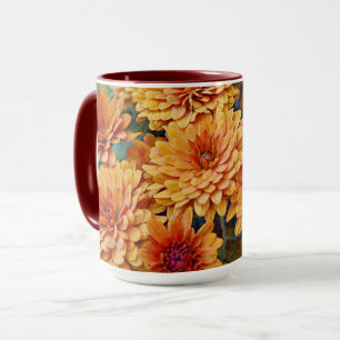 Orangenblüten-Chrysantheme-Blumen-Tasse Tasse