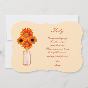 Orangenblüten-Mason-Jar-Maid-of-Honor-Karte Einladung