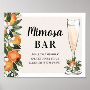 Orangenblüten Mimosa Bar Brausezeichen Poster