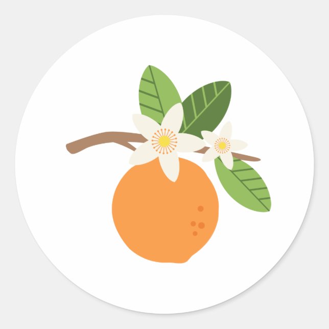 Orangenblüten Runder Aufkleber (Vorderseite)