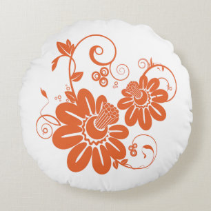 Orangenblüten Rundes Kissen