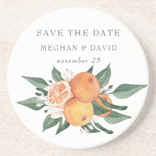 Orangenblüten-Zitrus-Botanische Hochzeit Getränkeuntersetzer