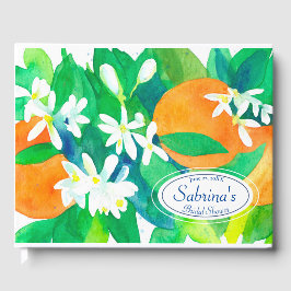 Orangenblüten Zitrusfrüchte Brautparty Gästebuch