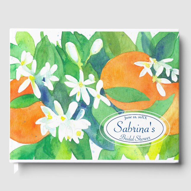 Orangenblüten Zitrusfrüchte Brautparty Gästebuch (Vorderseite)