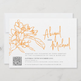Orangenblütenskizze Orangensaft Foto Hochzeit Einladung