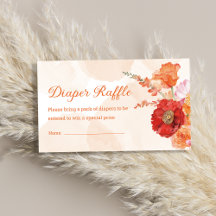 Orangenböhmische Blütenbilderin Tombola Babydusche