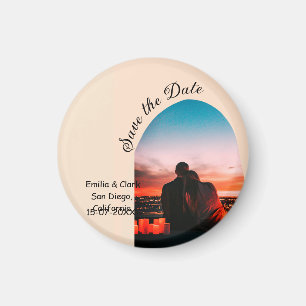 Orangenboho Save the Date QR Modernes Foto Magnet