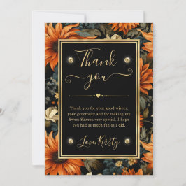 Orangenbraune Herbstlaube Süß 16 Dankeskarte