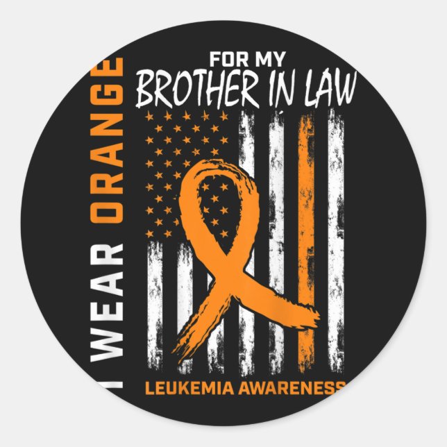 Orangenbrüder im Gesetz Leukämie Awareness Amer tr Runder Aufkleber (Vorderseite)