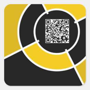 Orangenbullseye QR Quadratischer Aufkleber