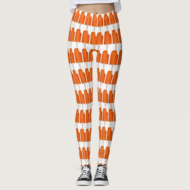 Orangencreme Eiscreme Popsirup Print Leggings (Vorderseite)