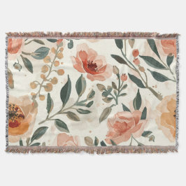 Orangene Aquarell-Blumen Botanische Malerei Decke