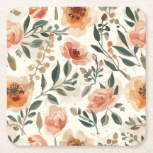 Orangene Aquarell-Blumen Botanische Malerei