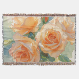 Orangene Aquarell-Rosen Impressionismus Decke