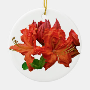 Orangene Azaleenblüten Keramikornament