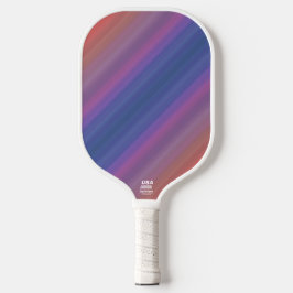 Orangene blaue und violette Streifen abstraktes Ku Pickleball Schläger