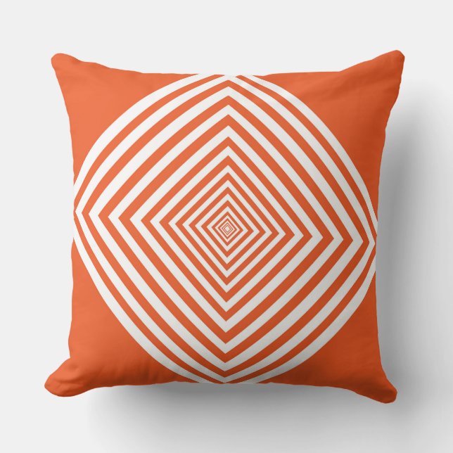 Orangene Diamantform Kissen (Vorderseite)