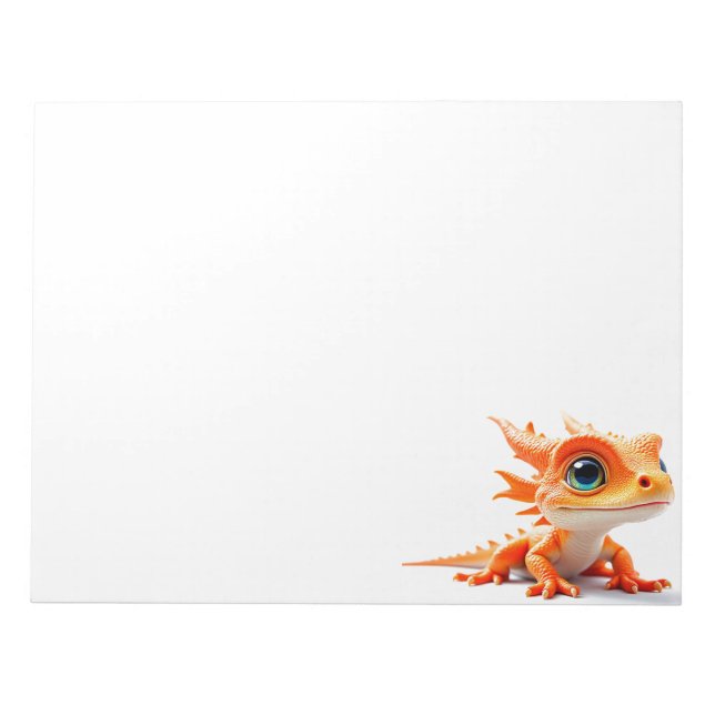 Orangene Echsenkreatur Notizblock (Vorderseite)