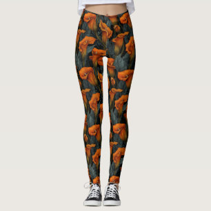 Orangene Fitness Calla-Lilien Charm Geschenkideen  Leggings