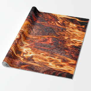 Orangene Flamme Geschenkpapier