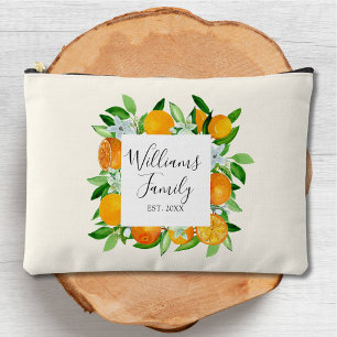 Orangene Früchte und Blumen Sommerblumen botanisch Zubehörtasche