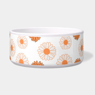 Orangene Gänseblümchen-Blumenmuster Napf