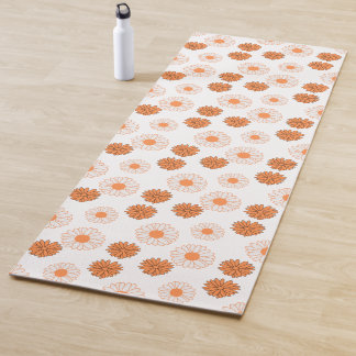 Orangene Gänseblümchen Blumenmuster Yoga-Matte Yogamatte