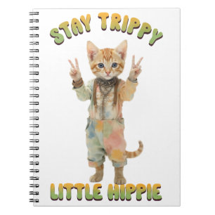Orangene getigerte Katze Boho Stay Trippy Little H Notizblock