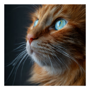 Orangene getigerte Katze im Vintage-Stil Wandbild Poster