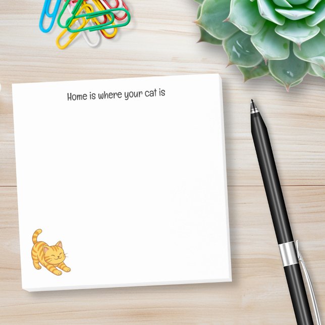 Orangene getigerte Katze mit individuellem Text be Post-it Klebezettel (Von Creator hochgeladen)