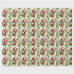 Orangene getigerte Katzen-Weihnachtspapier Geschenkpapier